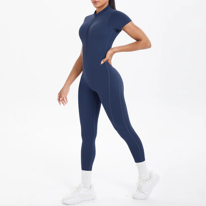 Sexy Backless Fitness & Dance Jumpsuit with Scrunch and Push-Up