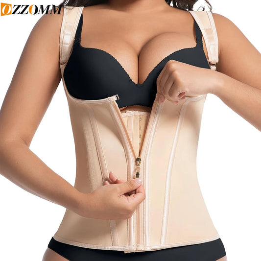 OZZOMM 1PCS Waist Trainer for Women Corset Shapewear Tummy Control Faja Body Shaper Waist Cincher with Adjustable Strap
