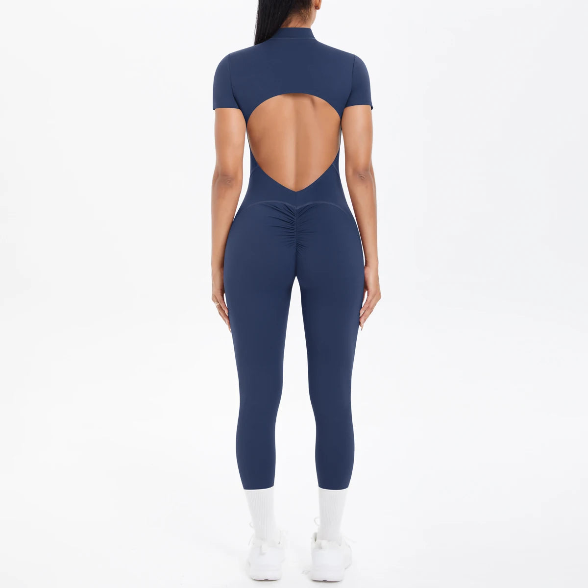 Sexy Backless Fitness & Dance Jumpsuit with Scrunch and Push-Up