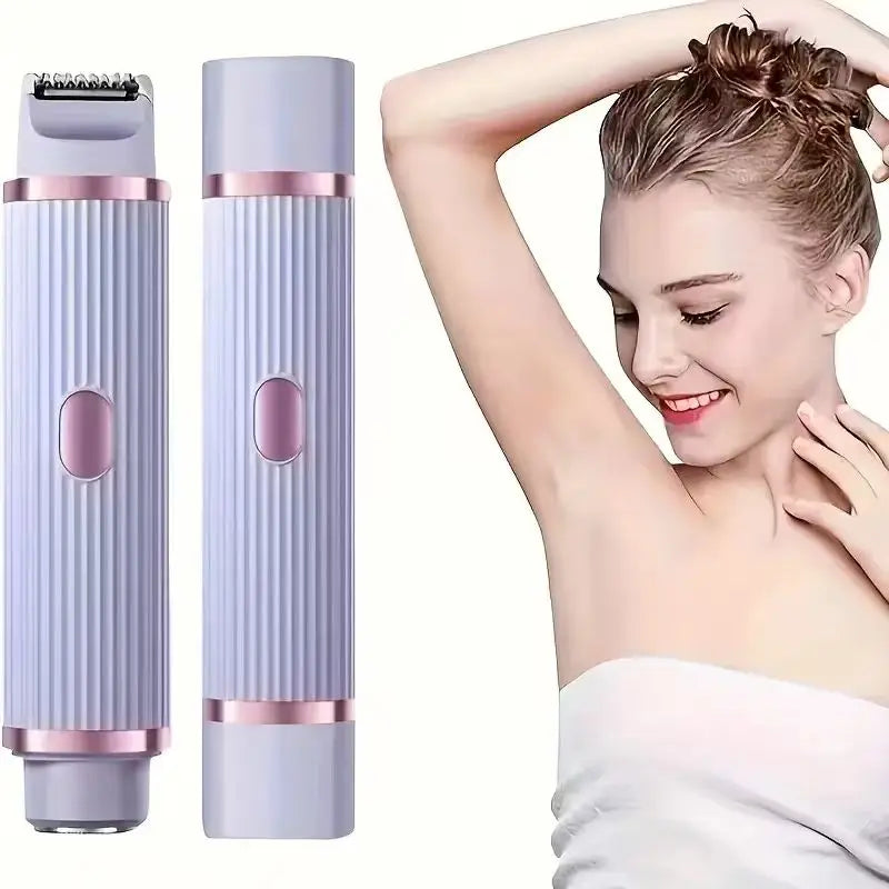 2-in-1 wireless rechargeable electric shaver, suitable for women - dual head bikini trimmer, suitable for both dry and wet use