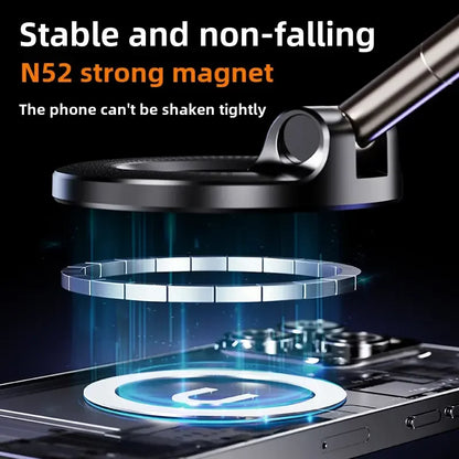Car Phone Magnetic Stand Mechanical Vacuum Suction Cup Rotate 360° Magnetic Adsorption Bracket Navigation Universal Holder