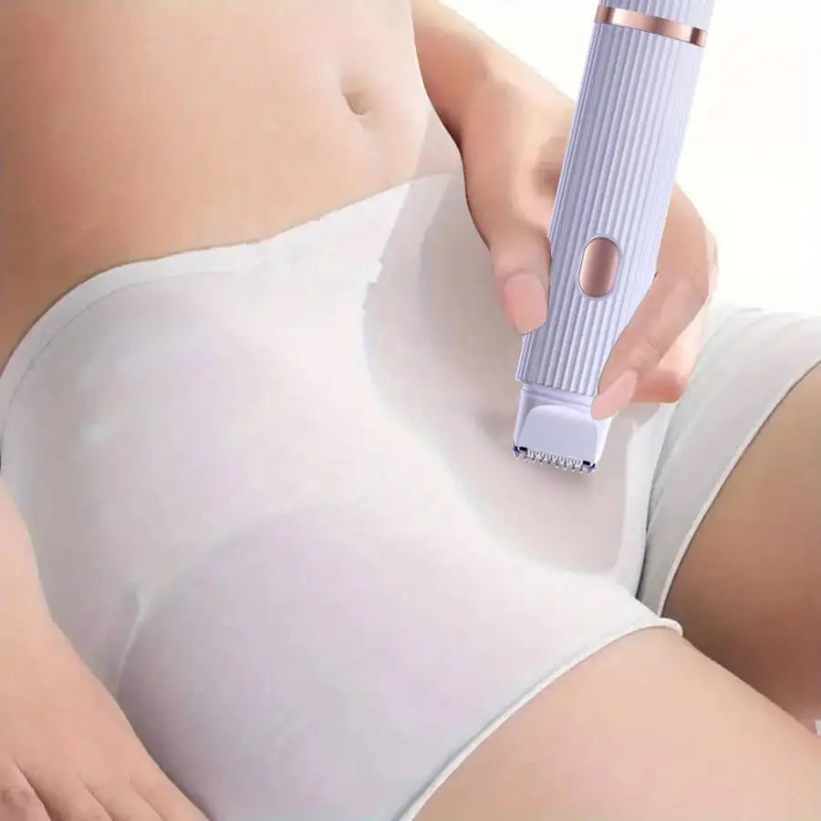 2-in-1 wireless rechargeable electric shaver, suitable for women - dual head bikini trimmer, suitable for both dry and wet use