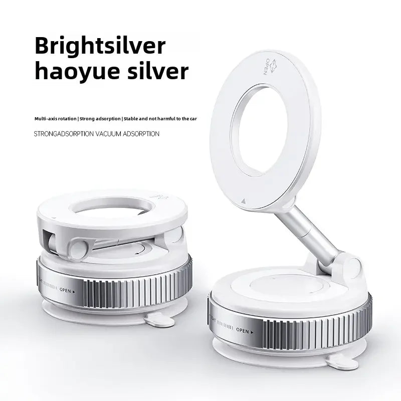 Car Phone Magnetic Stand Mechanical Vacuum Suction Cup Rotate 360° Magnetic Adsorption Bracket Navigation Universal Holder