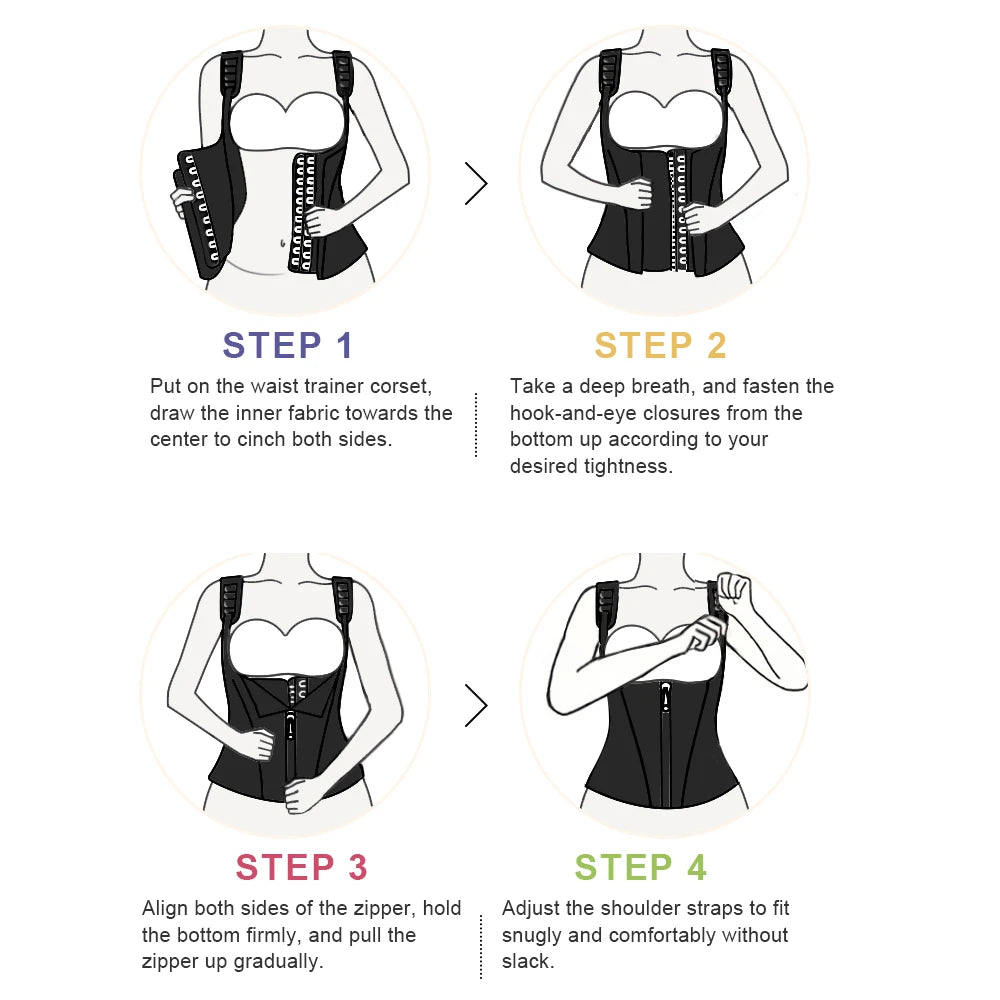 OZZOMM 1PCS Waist Trainer for Women Corset Shapewear Tummy Control Faja Body Shaper Waist Cincher with Adjustable Strap