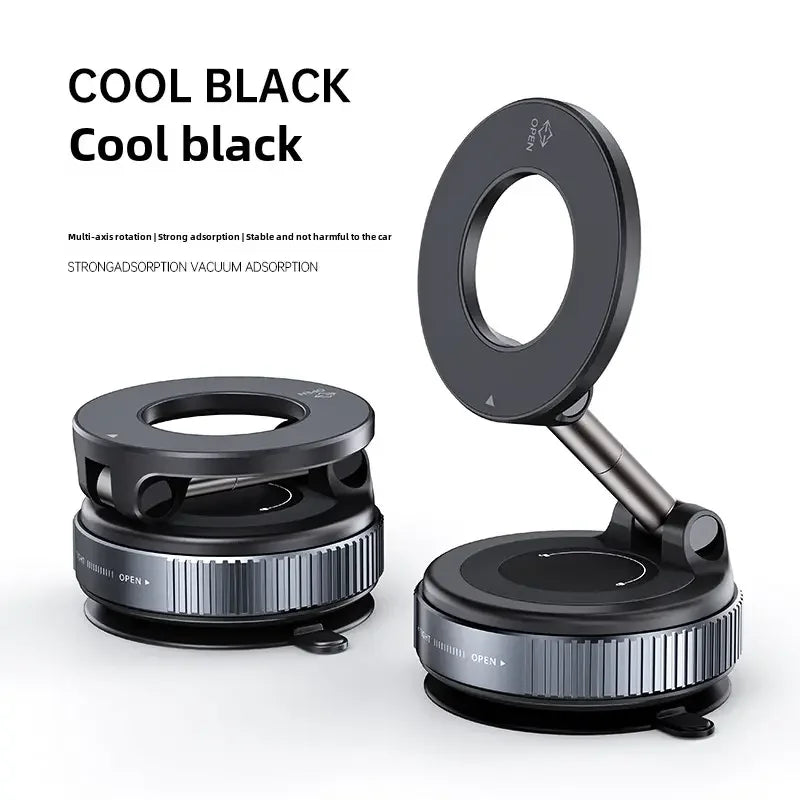 Car Phone Magnetic Stand Mechanical Vacuum Suction Cup Rotate 360° Magnetic Adsorption Bracket Navigation Universal Holder