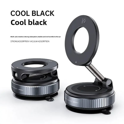 Car Phone Magnetic Stand Mechanical Vacuum Suction Cup Rotate 360° Magnetic Adsorption Bracket Navigation Universal Holder