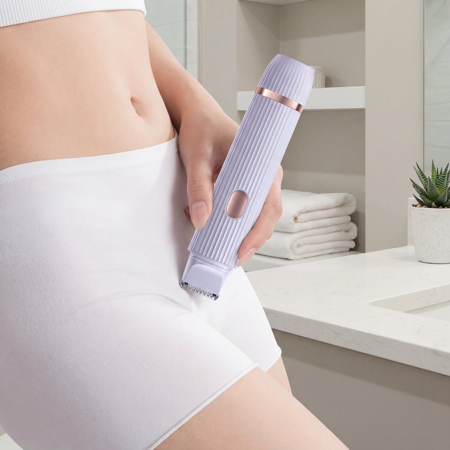 2-in-1 wireless rechargeable electric shaver, suitable for women - dual head bikini trimmer, suitable for both dry and wet use